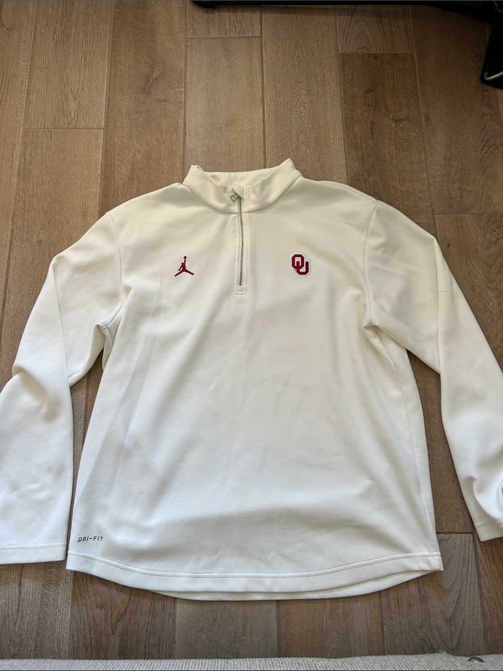 Jordan White & Crimson OU Coaches sideline Quarter-Zip Pullover